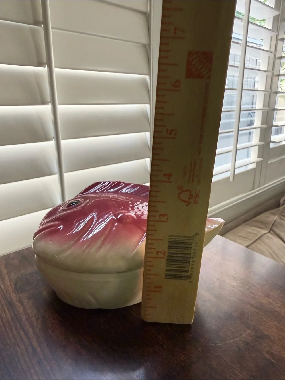 Ceramic Fish Décor - Pink and Cream Glazed Accent